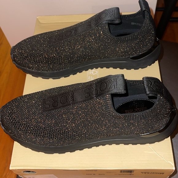 Michael Kors Bodie Slip-ons Black/Bronze Sneakers (No Box Lid/Packing ) - Picture 5 of 6